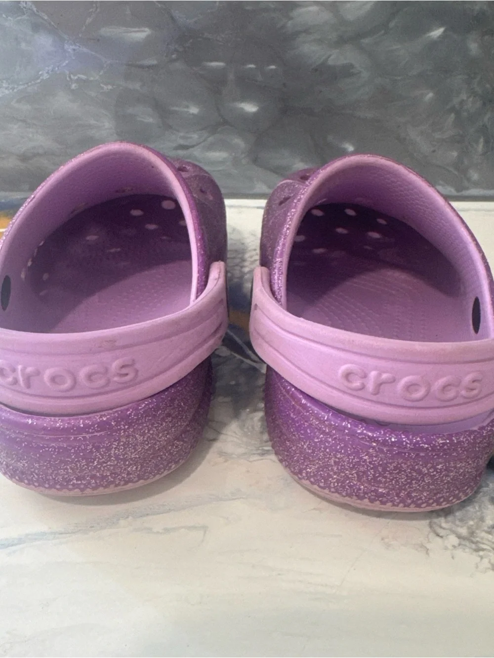 CROCS Kids' Purple Glitter Clogs size 10C